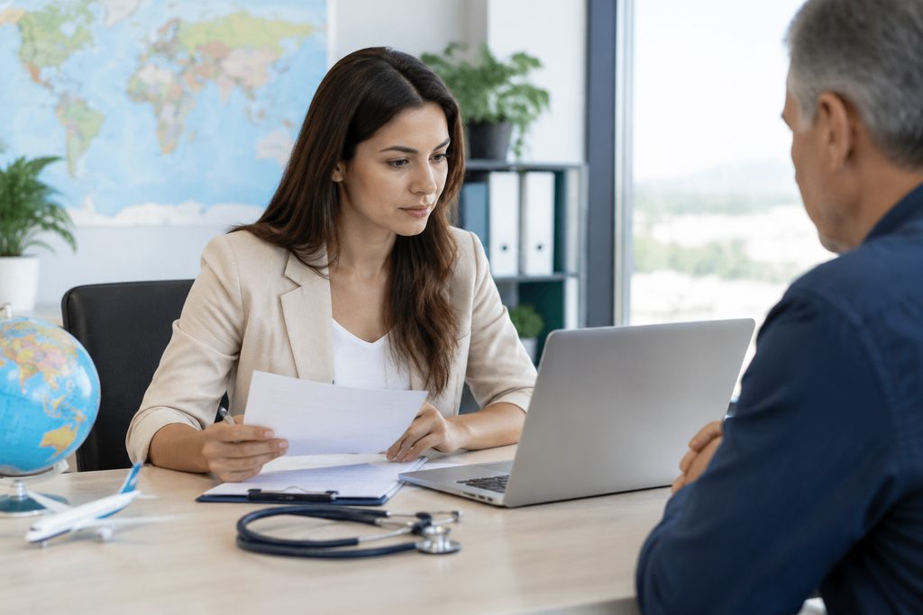 how to check an agent's company backgrou - medical illustration