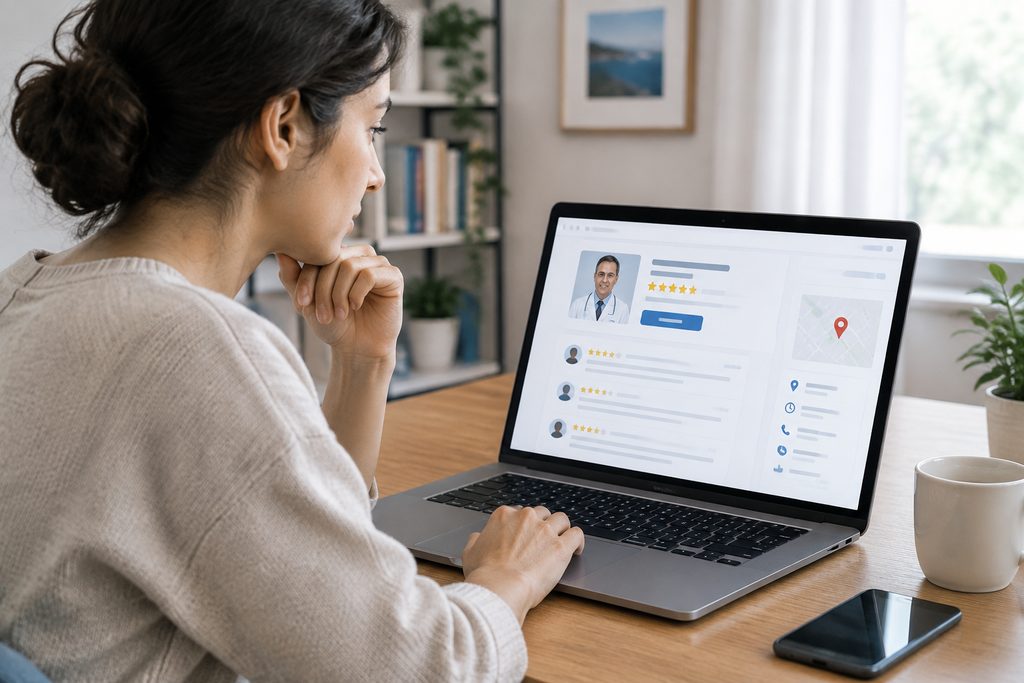 how to check doctor online reviews China - medical illustration