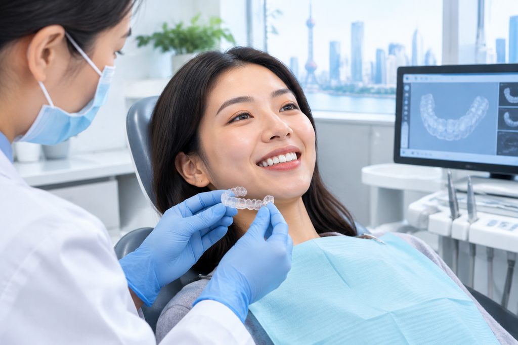 clear braces cost China - medical illustration