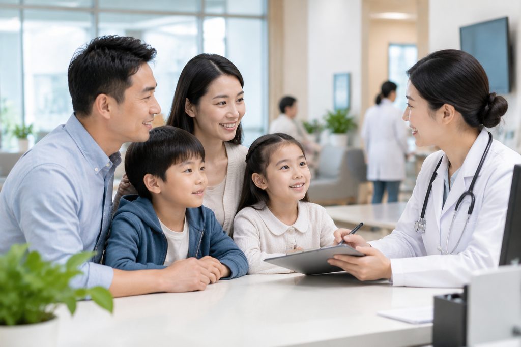 family health checkup package cost China - medical illustration