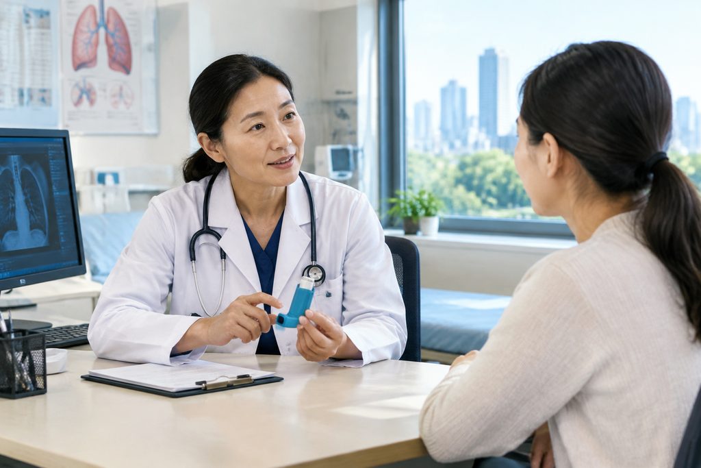 severe asthma treatment cost China - medical illustration
