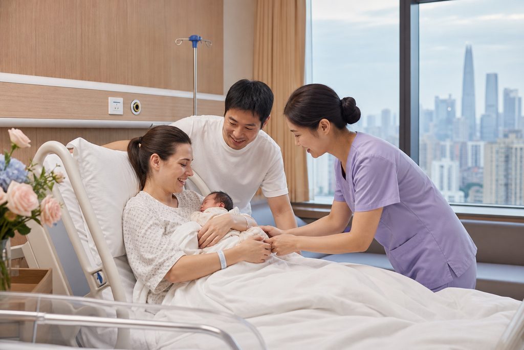 giving birth in China as a foreigner cos - medical illustration