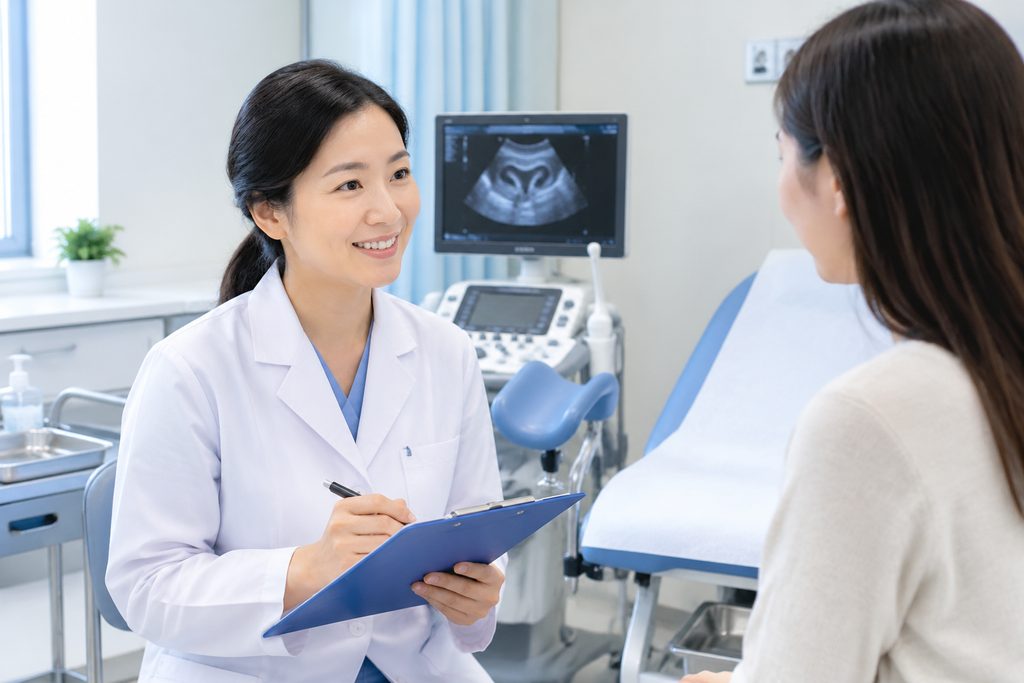 gynecology exam cost China - medical illustration