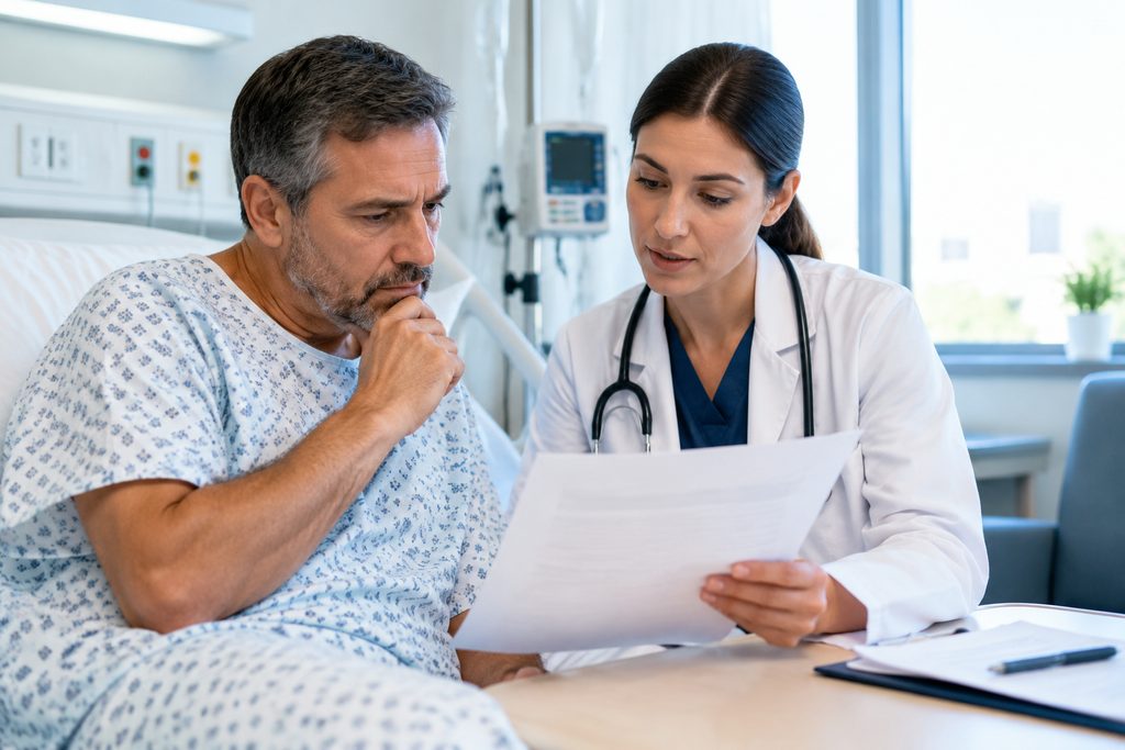 final check before you pay any hospital - medical illustration
