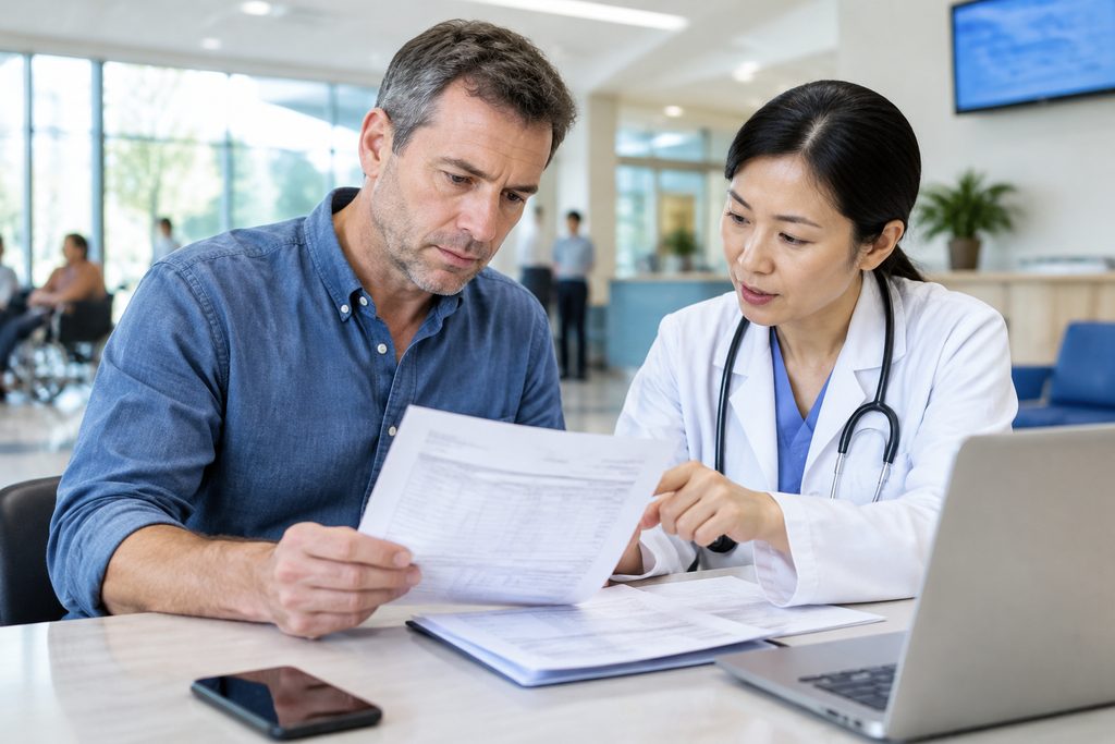 verify hospital invoice China - medical illustration