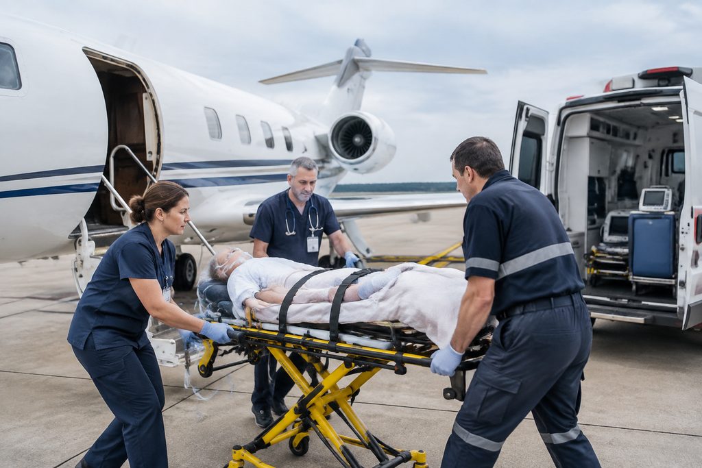 airport transfer for medical patients Ch - medical illustration