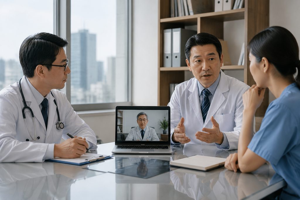 second opinion medical consultation Chin - medical illustration