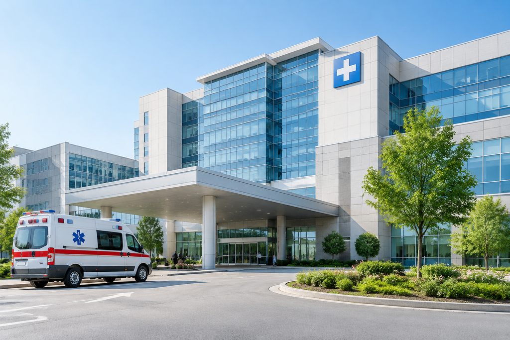 find hospital by photo China - medical illustration