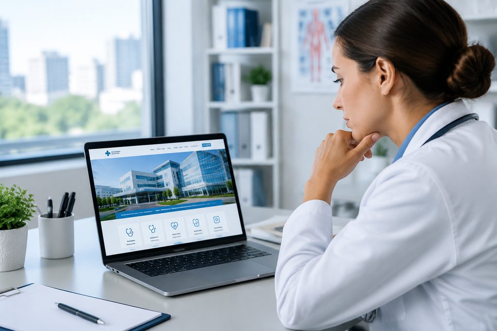how to check if a Chinese hospital websi - medical illustration