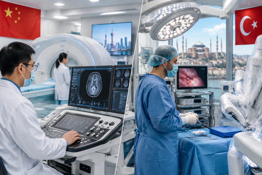 China vs Turkey medical equipment compar - medical illustration