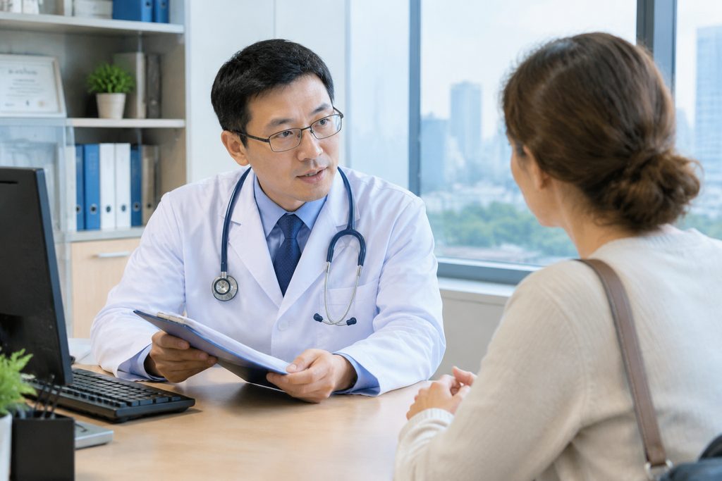 verify a doctor's title and standing - medical illustration