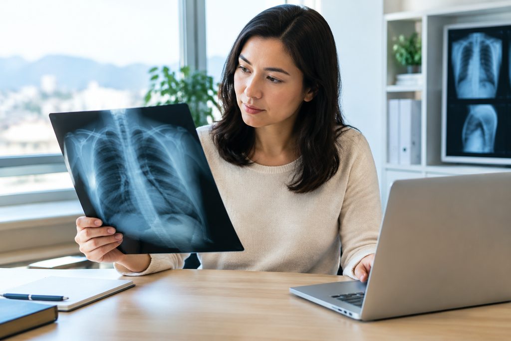 How to Verify an X-Ray Report's Source - medical illustration