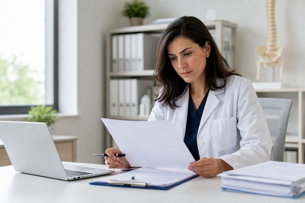verify doctor credentials China - medical illustration