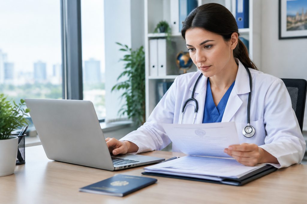 verify Chinese doctor credentials - medical illustration