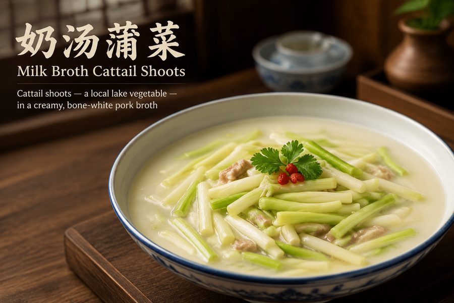 Milk Broth Cattail Shoots