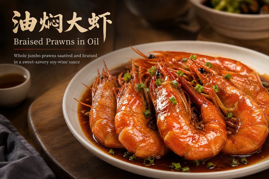 Braised Prawns in Oil